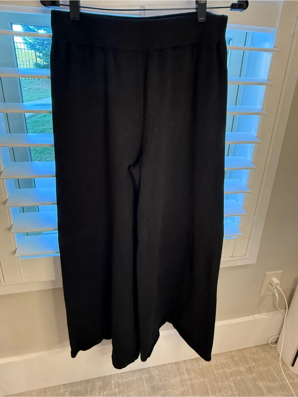 Free People Black Wide-Leg High-Waist Pants